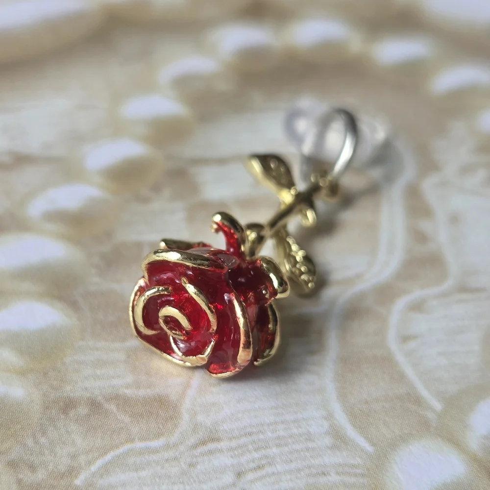 Red Rose Android Phone Zinc Alloy Charm Dust Plug Pendant For Charging Port